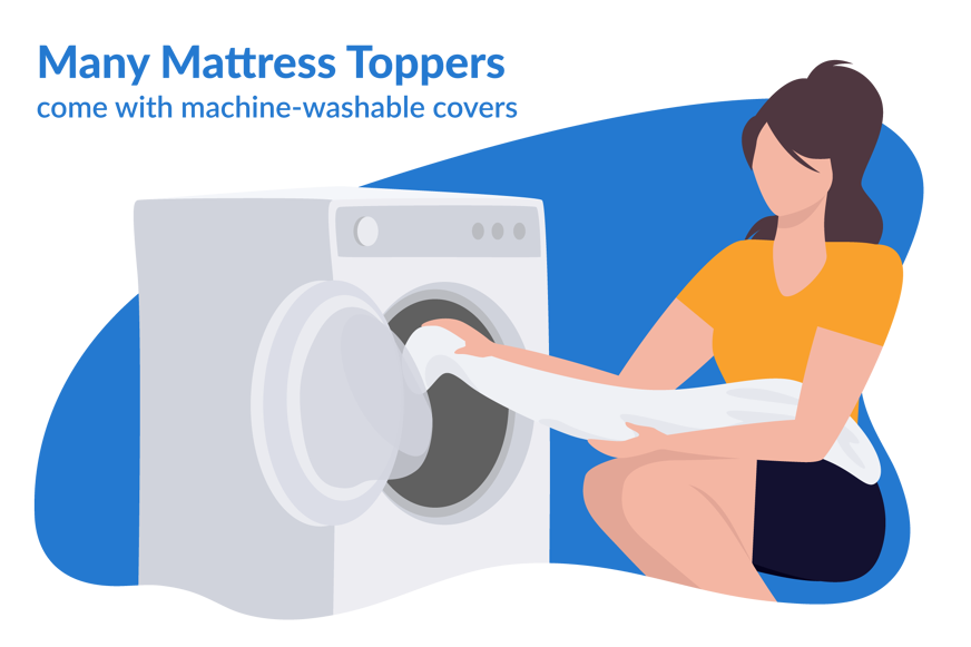 Machine-washable mattress toppers